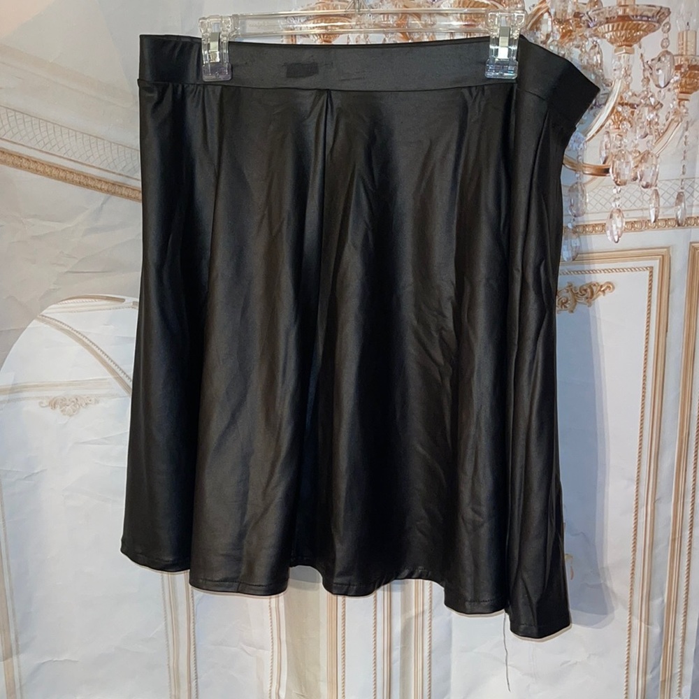 Faux leather skater skirt